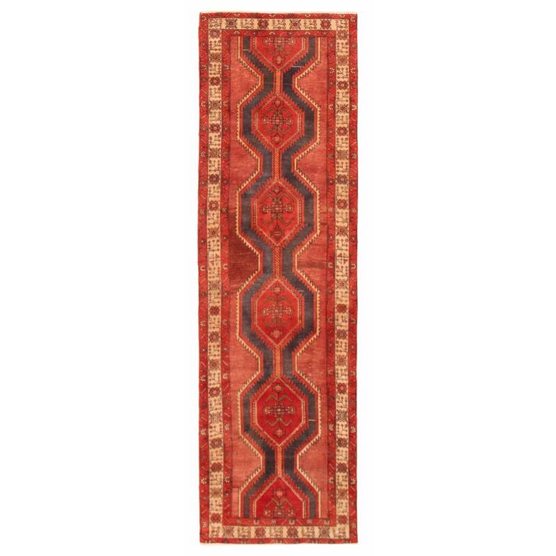 ECARPETGALLERY Hand-knotted Konya Anatolian Red Wool Rug - 2'11 x 9'9 - Red - 2'11 x 9'9