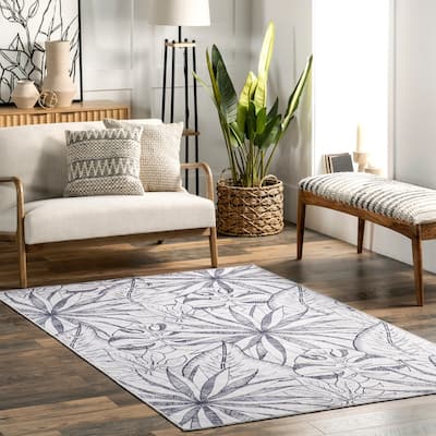 Nuloom Emilia SpinClean Tropical Machine Washable Reverisble Area Rug