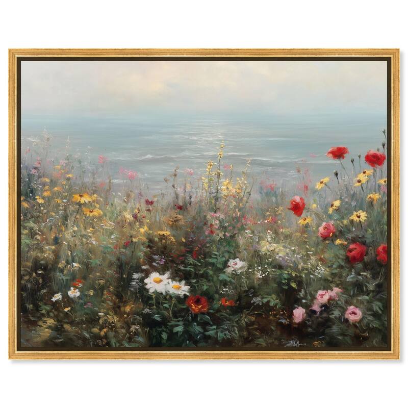 Misty Ocean Field I Canvas by Art Remedy - Gold - 20" x 16"