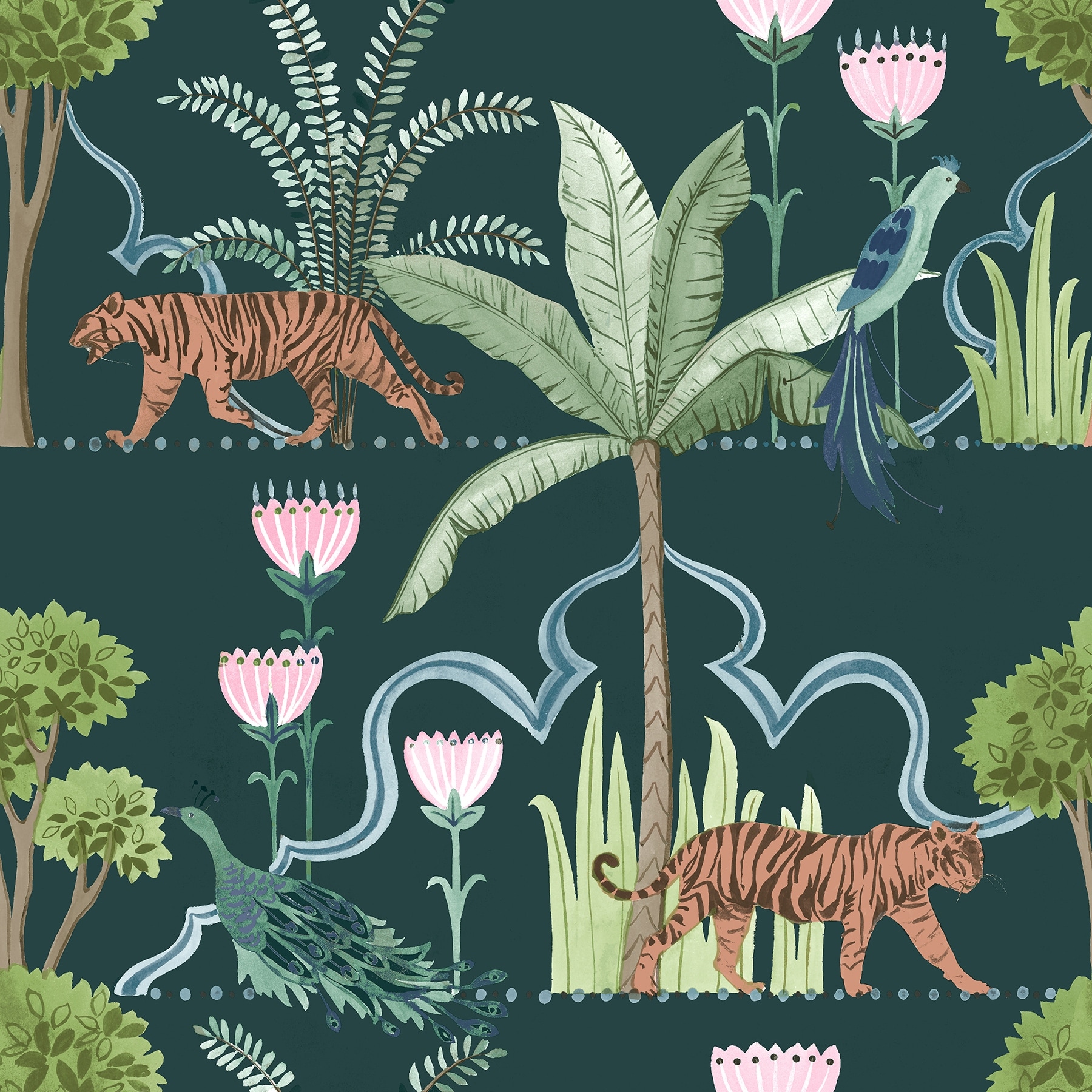 NuWallpaper Laos Green Peel and Stick Wallpaper