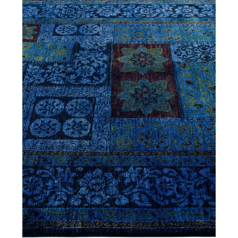 Overdyed One-of-a-Kind Hand-Knotted Area Rug - Blue - 4' 10" x 7' 7"