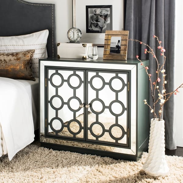 slide 2 of 10, SAFAVIEH Kaia 2-Door Steel Teal Storage Chest