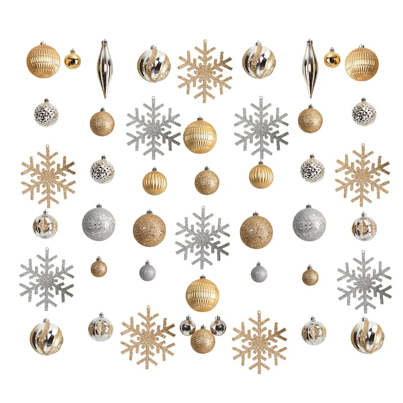 Holiday Deluxe Shatterproof 60 Count Christmas Tree Ornament Box Set - 3