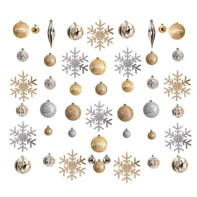 Holiday Deluxe Shatterproof 60 Count Christmas Tree Ornament Box Set - 3