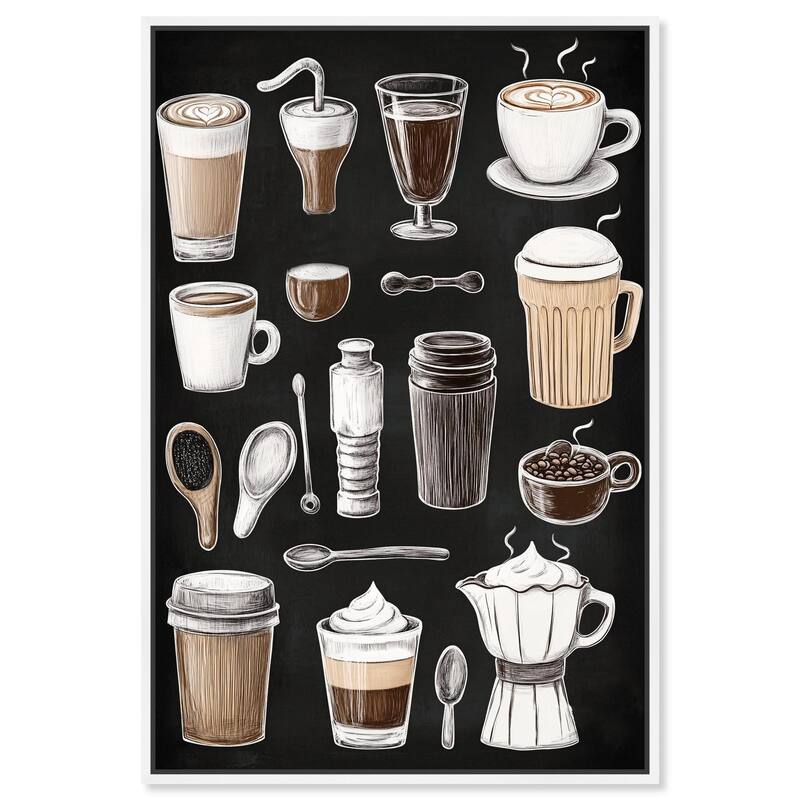 Coffee Chalkboard Canvas by Art Remedy - White - 10" x 15"