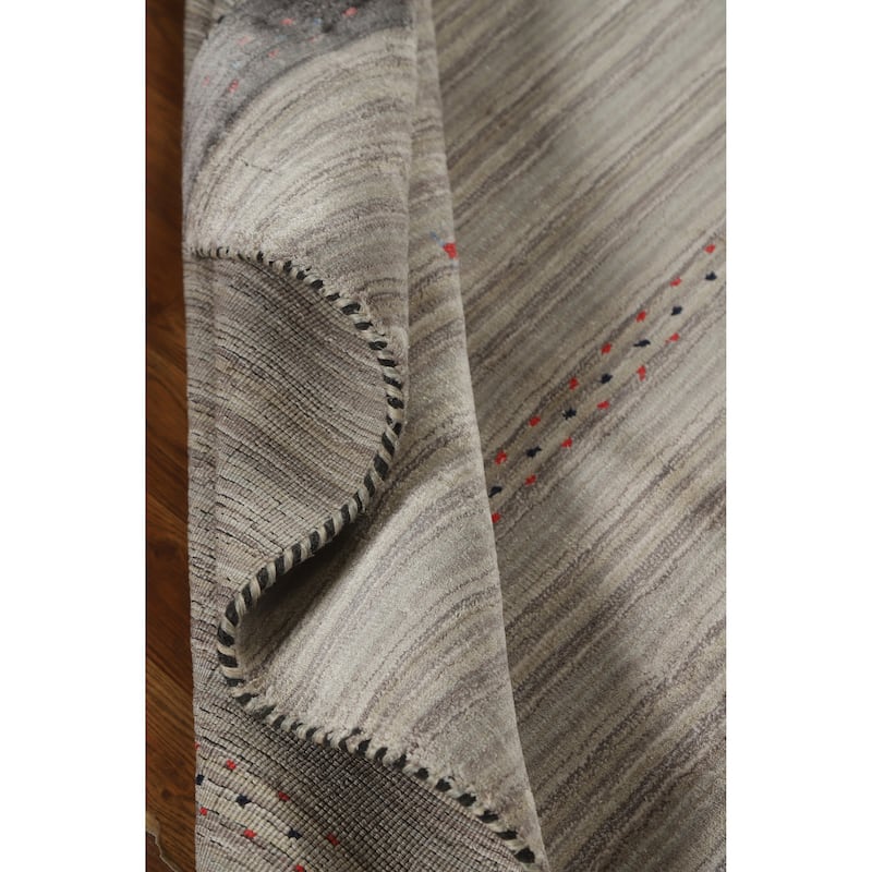 Tribal Animals Gabbeh Indian Rug Hand-Knotted Wool Carpet - 4'0" x 5'10"