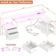 preview thumbnail 5 of 65, Reversible L Shaped Computer Desk with File Drawer & Monitor Stand & Power Outlet & LED Strip, Home Office Desk Corner Desk