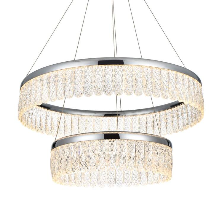 Elegant Lighting 2060G24 Rune 24" Wide LED Ring Chandelier - 3006 - Chrome