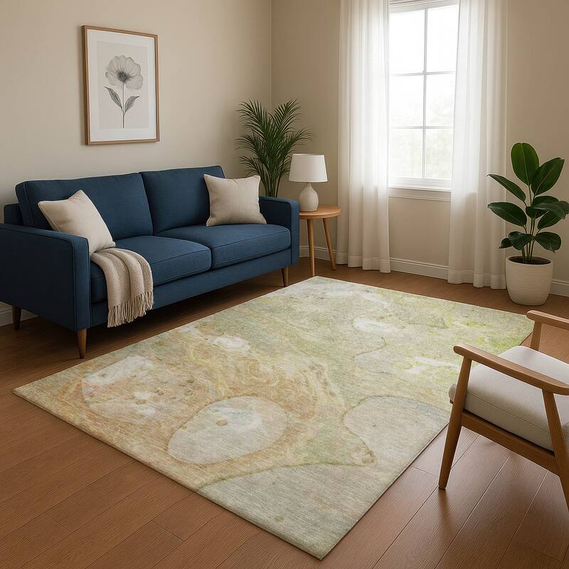 Premium Washable Super Soft Abstract Chic Mayfield Rug - Linen - 10' x 14'