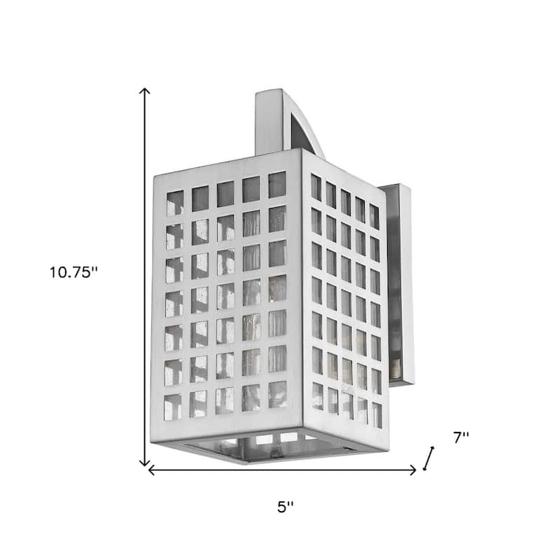 Outdoor Wall Flush Mount 1-Light with Glass Shade and Steel Wet Rated Fixture LED A19 Compatible - 10.75" H x 5" W x 7" D