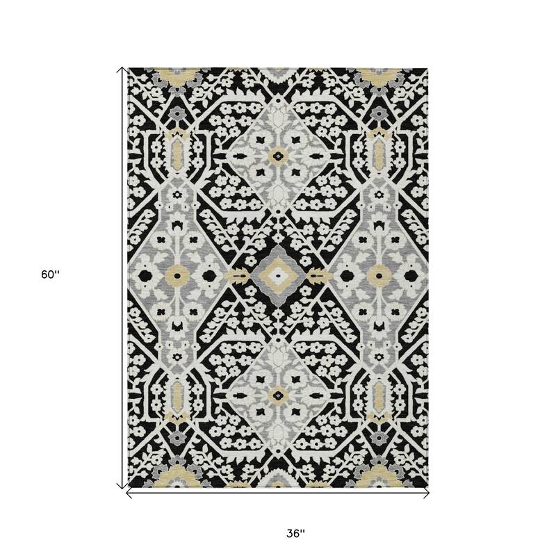 HomeRoots Floral Transitional Rectangle Outdoor Rug