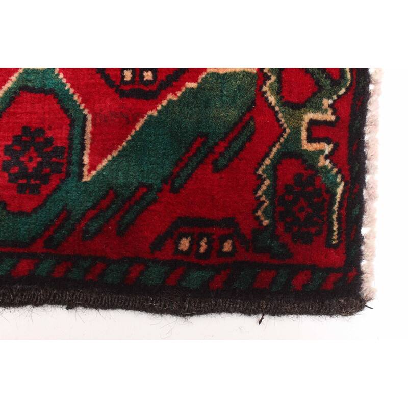 ECARPETGALLERY Hand-knotted Teimani Red Wool Rug - 2'8 x 4'8