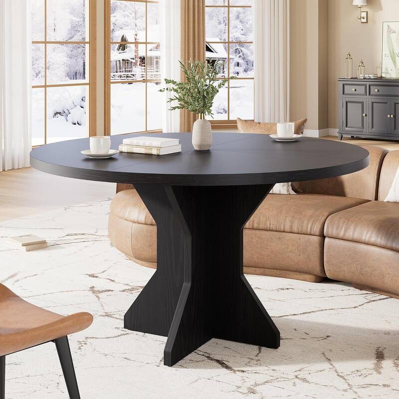 47" Kitchen Round Dining Table for 4-6 People for Living Room, Kitchen, Apartment