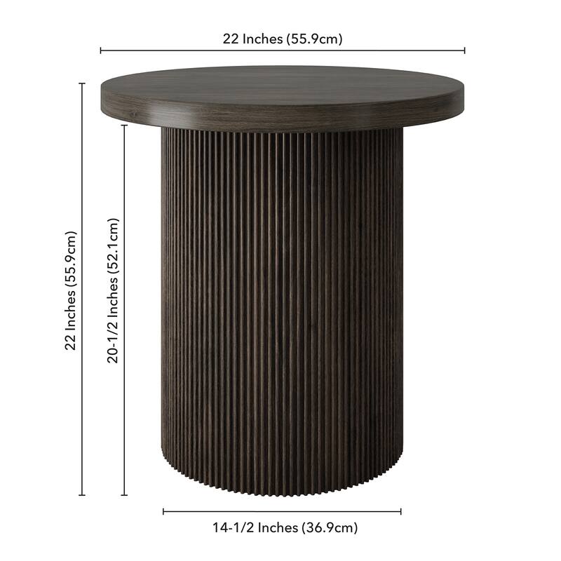 Isa 22" Wide Round Fluted Side Table - 22" Wide