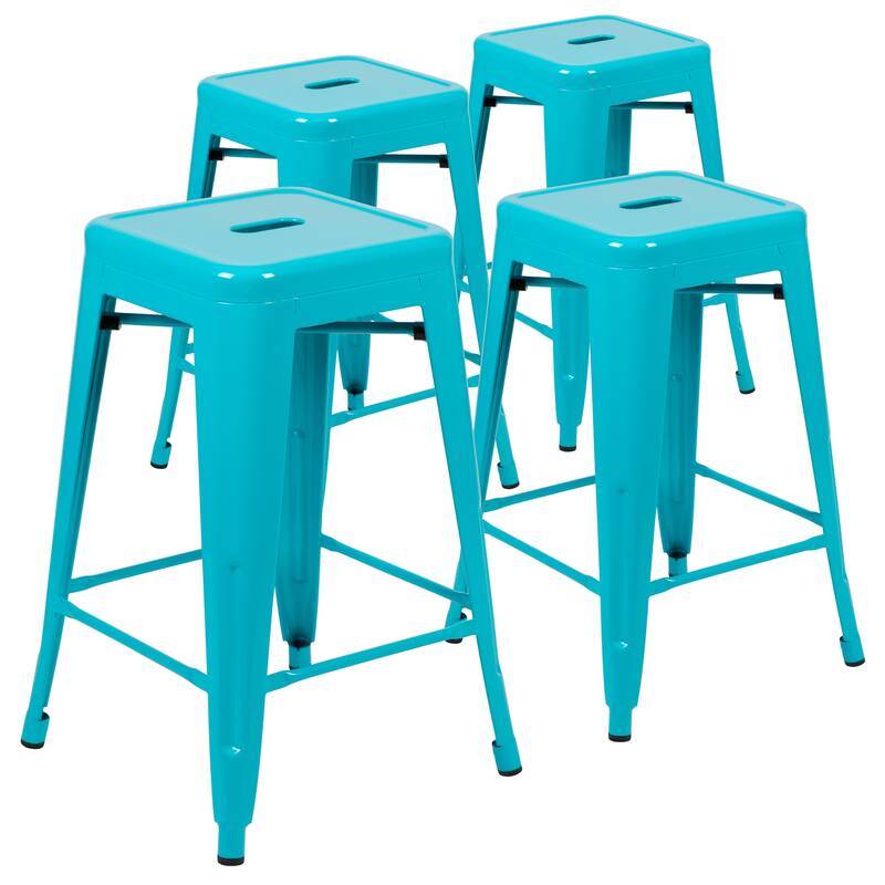 Industrial Metal Bar Stool (Set of 4)