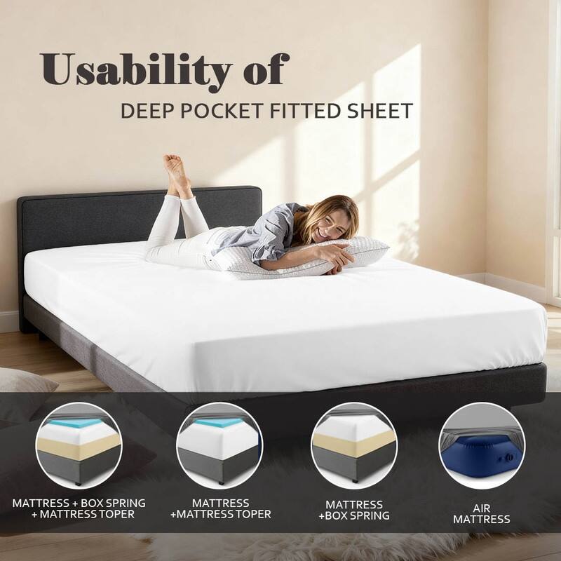 Superior Egyptian Cotton 650 TC Extra Deep Pocket Fitted Sheet