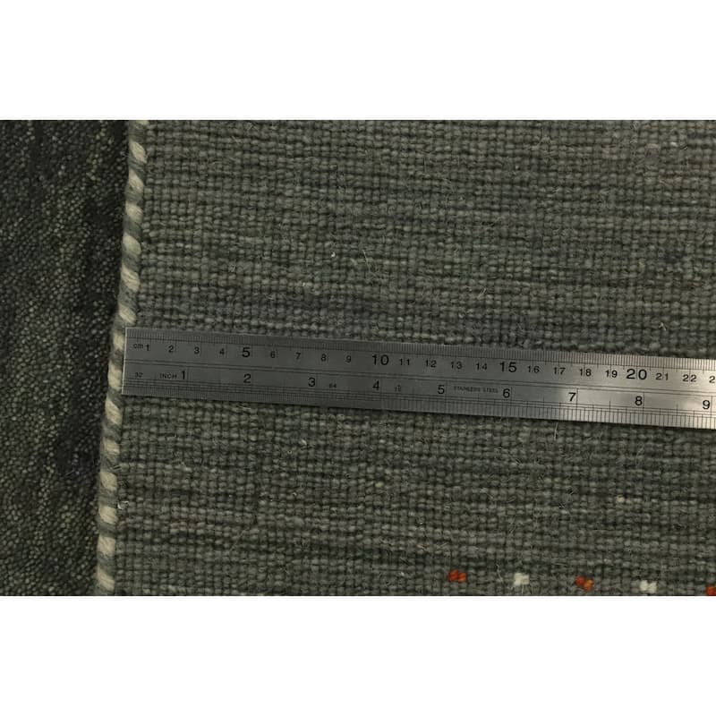 Hand Knotted Oriental 100% Wool Carpet Tribal Animal Pictorial Green Gabbeh Area Rug - 7' 4'' X 5' 2''