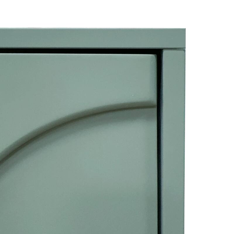 59.8" Mint Green Lacquered Wooden Cabinet with 4 Glass Doors - 59.8 inches L x 15.7 inches W x 33.7 inches H