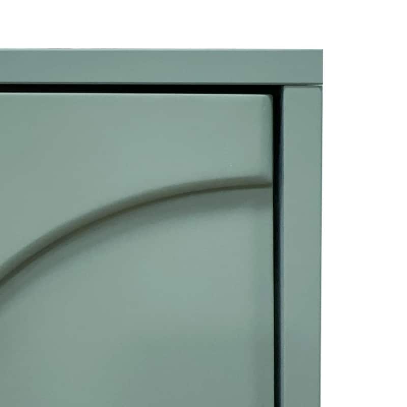 Accent Cabinet Lacquered Wooden Cabinet with 4 Glass Doors