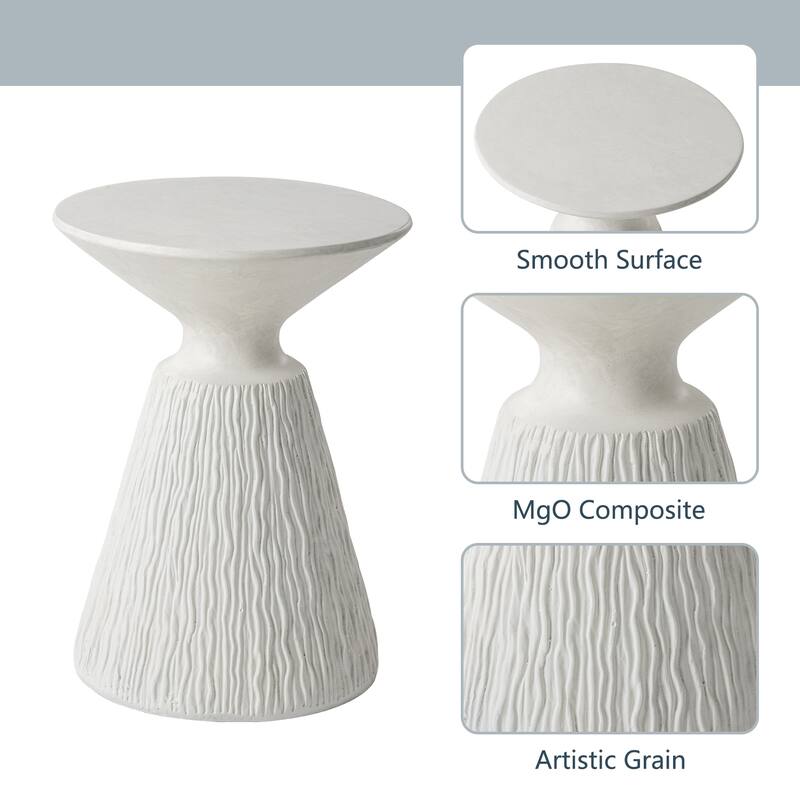COSIEST Outdoor Patio Round Pedestal End Table, Side Table