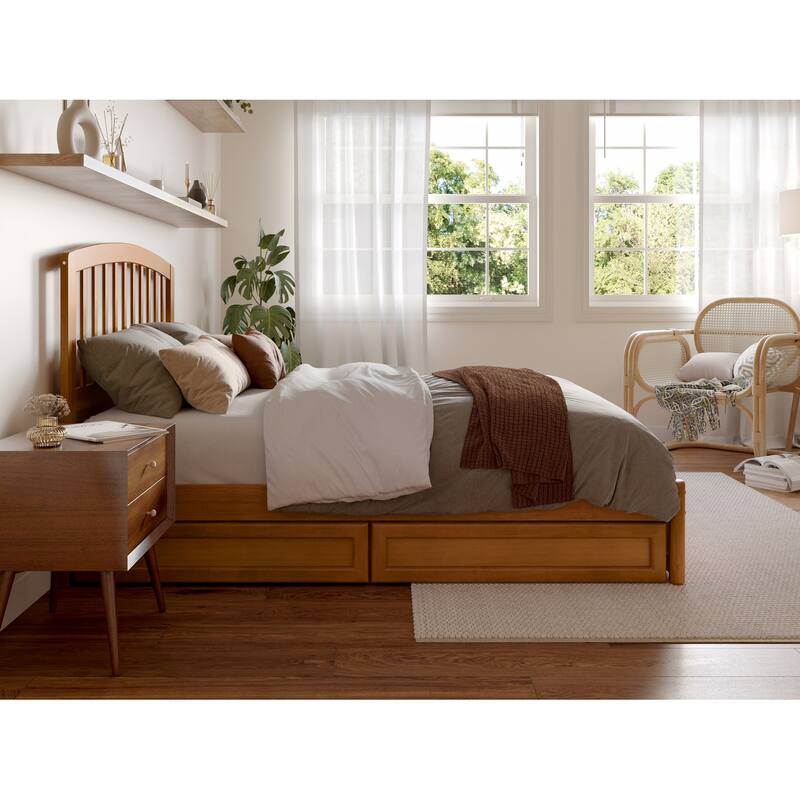 Lucia Platform Bed with Panel Footboard and Storage Drawers