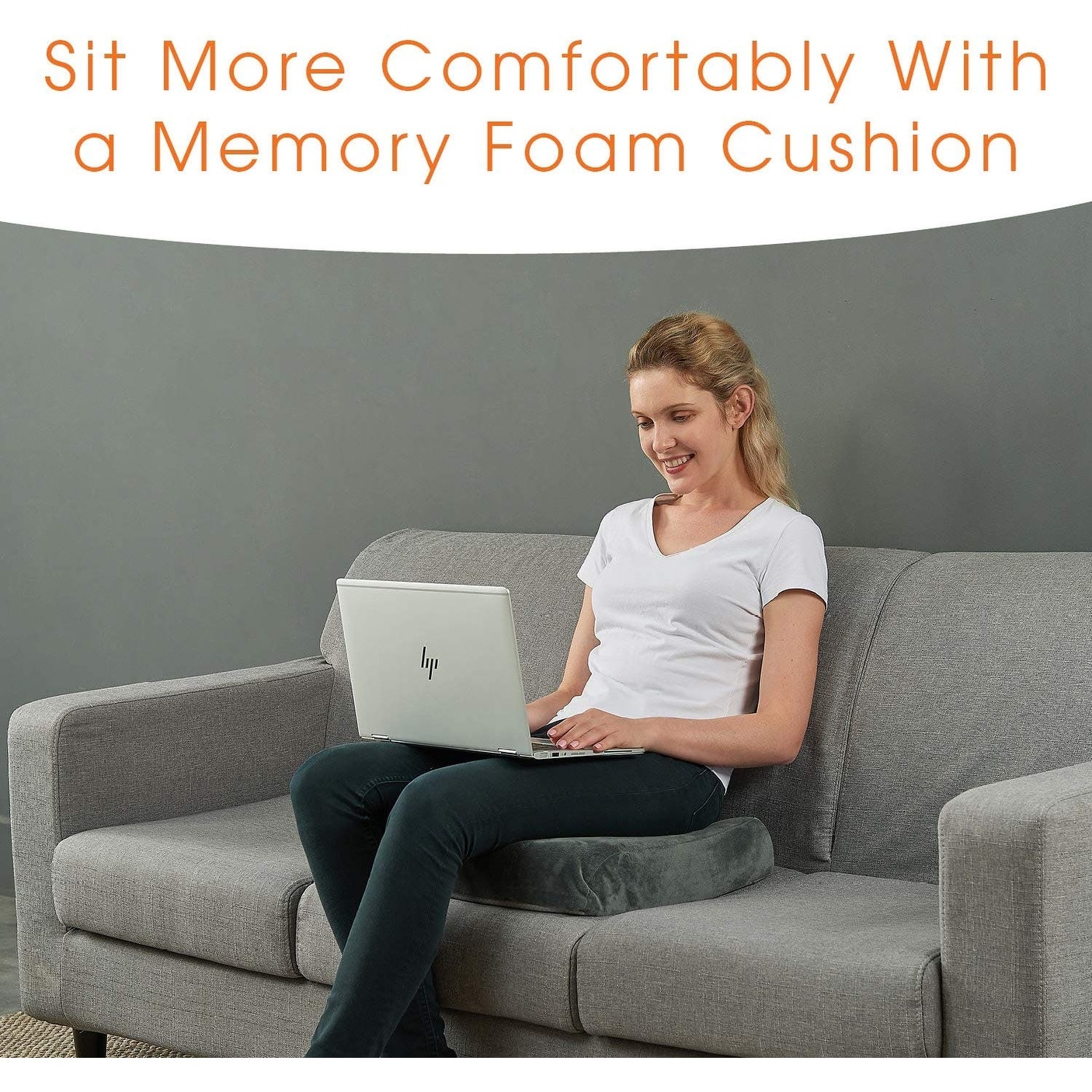 COMFYSURE Car Seat Wedge Pillow – Memory Foam Firm Cushion - Orthopedic -  2PACK