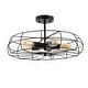 preview thumbnail 5 of 5, Blade Caged Semi Flush Mount Ceiling Light