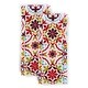 preview thumbnail 1 of 2, Fiesta Worn Tiles Kitchen Towel Set, Set of 2 - 16"x28" Orange/White?Red
