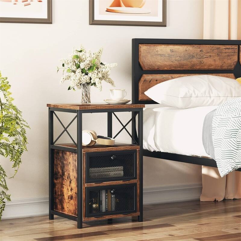 odern Night Stand with Storage Space