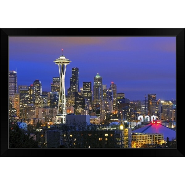 "Seattle seen from Kerry Park in Queen Anne neighborhood." Black Framed Print