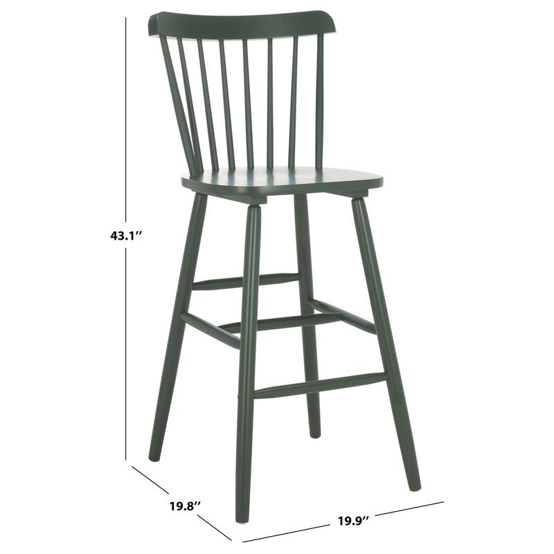 SAFAVIEH Aida 30-inch Spindle Farmhouse Bar Stool (Set of 2) - 19.9" x 19.8" x 38" - 20"W x 20"D x 43"H