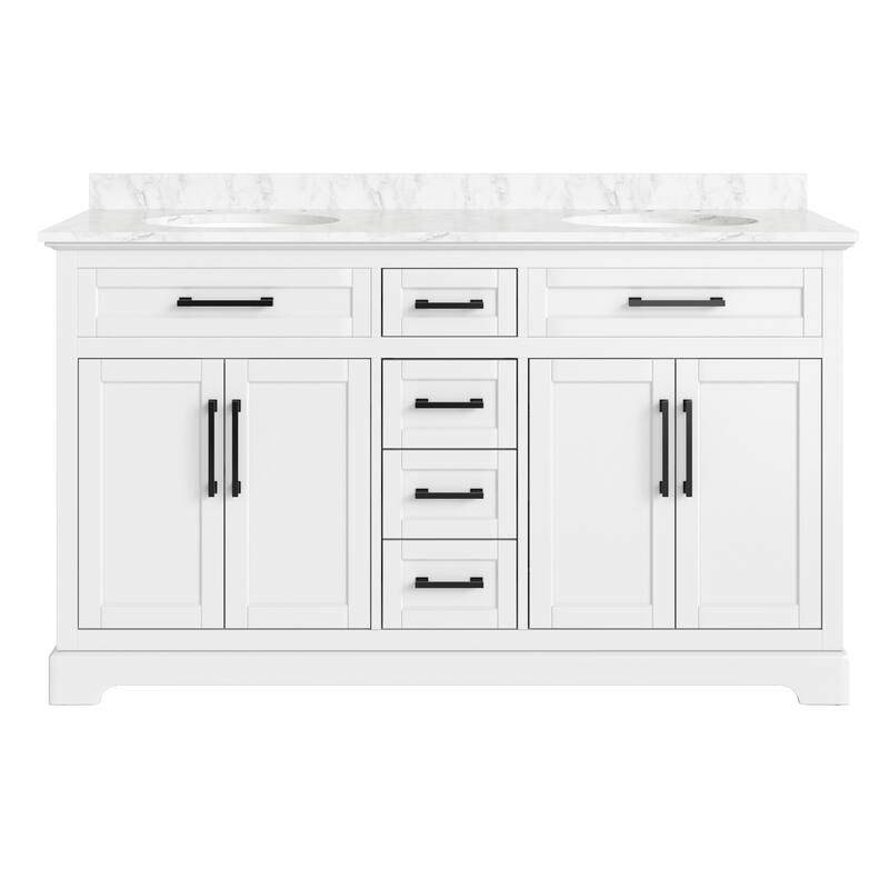 Bathroom Vanity with Marble Countertop without Mirror