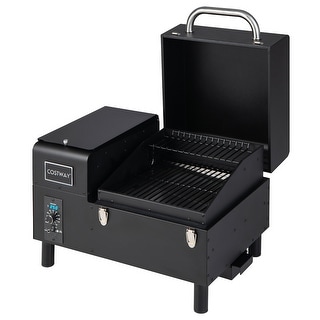 Costway Electric Wood Pellet Grill and Smoker Tabletop w/ Temperature