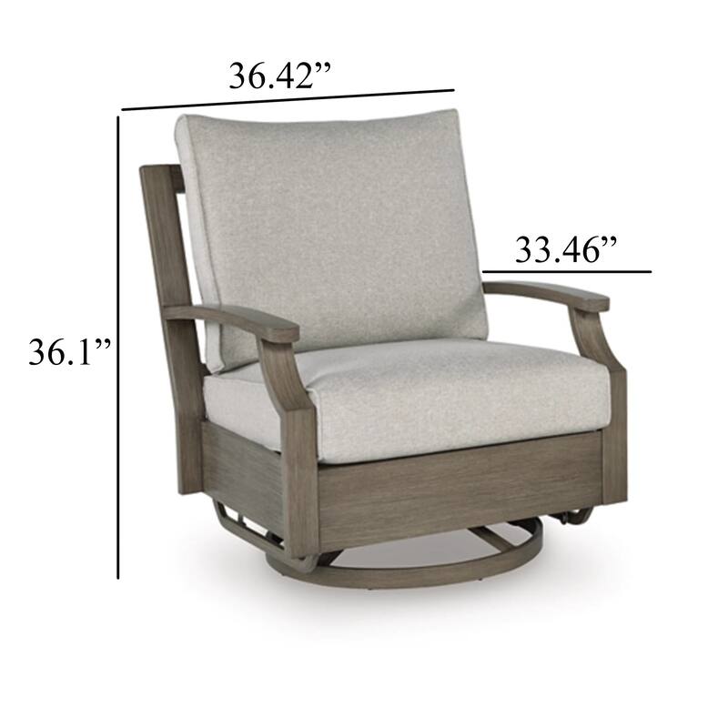 Inaya Outdoor Swivel Glider Chair with Cushion, Brown Coated Metal