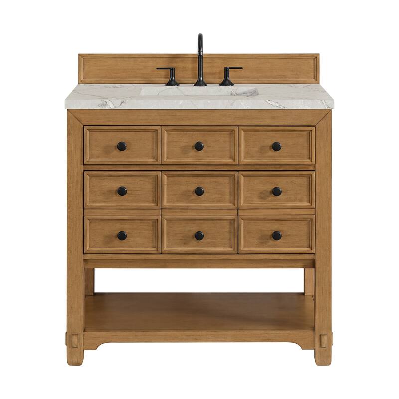James Martin Vanities 505-V36-3VSL Malibu 36" Free Standing Single - Amber Birch - Wood Finish