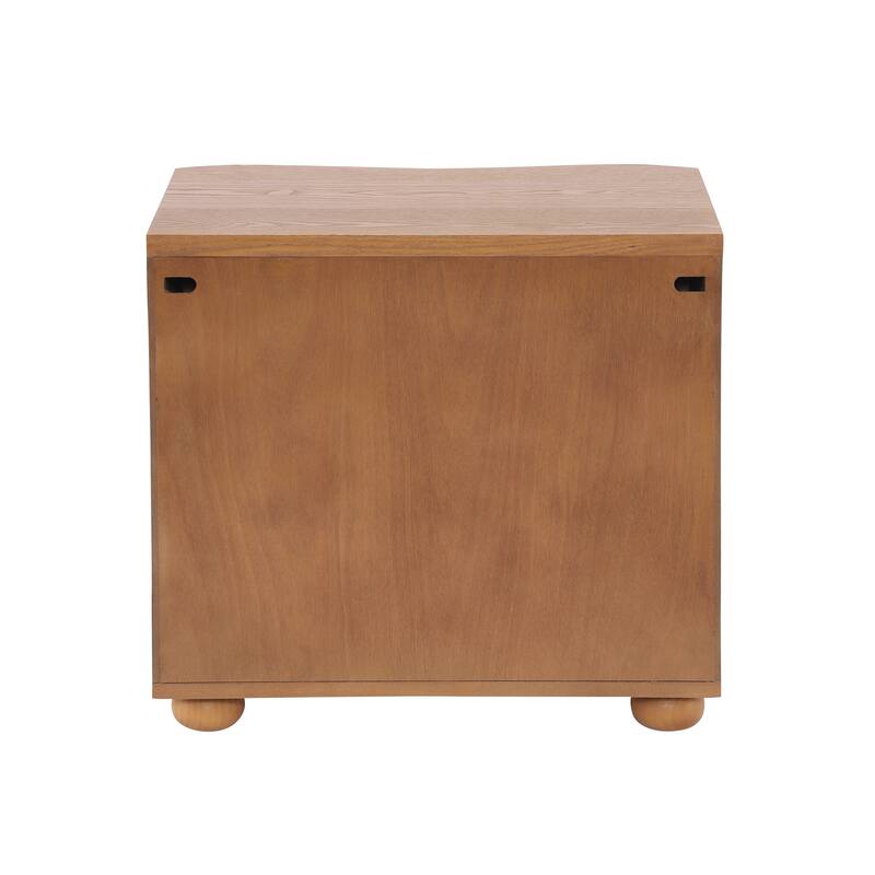 Christopher Knight Home - Modern Minimalist 23.62" Nightstand with Roller Glide Drawers & Solid Wood Legs, Versatile Home Use