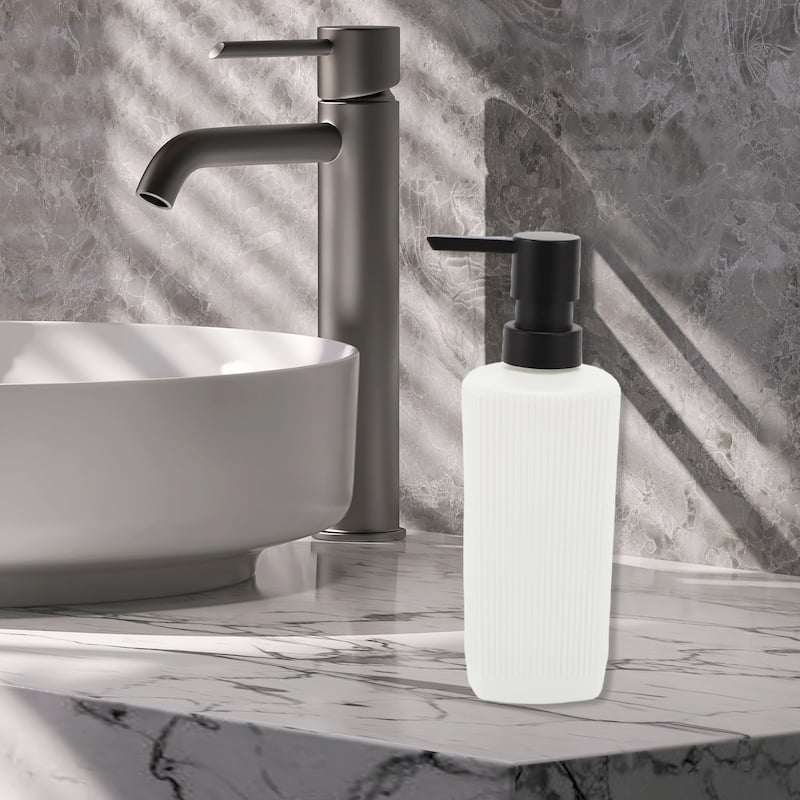 Vertical Lines Classic Soap Pump Dispenser for Hotels 350ml 1 Pcs