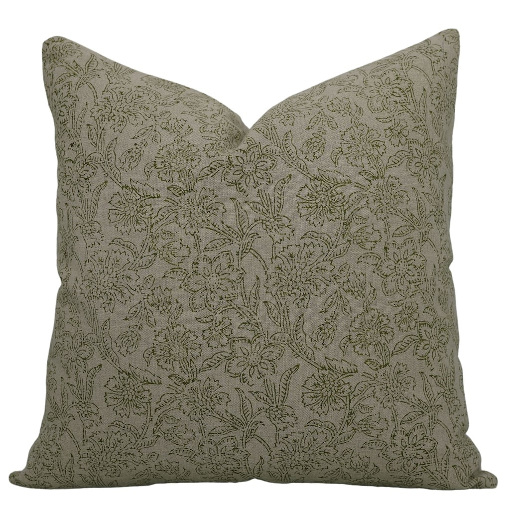 Linen Bohemian Block print pillow Cover- Jarul