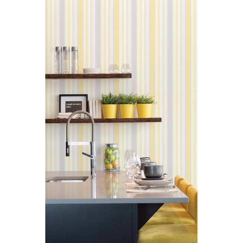 Galerie Wallcoverings Smart Stripes 2 Barcode Stripe Vinyl on Non-Woven Matte Wallpaper Roll