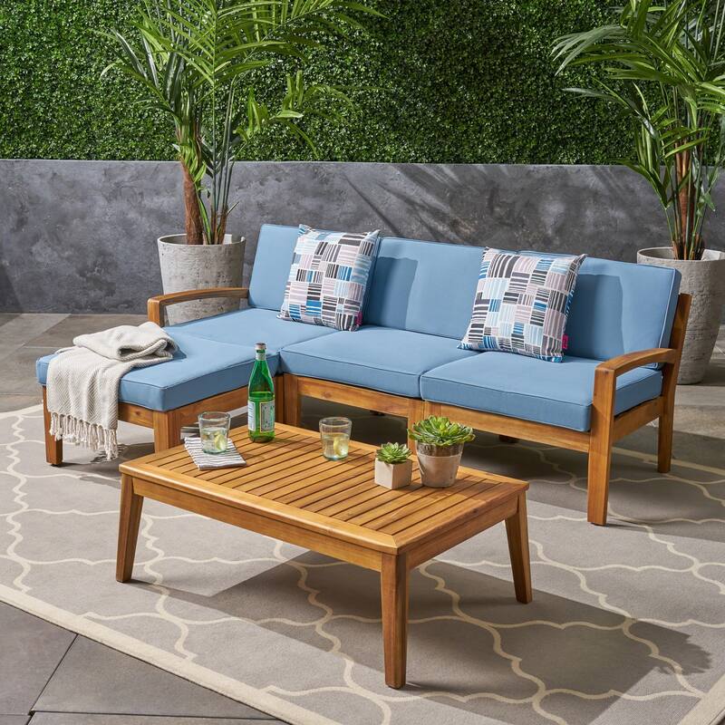 Outdoor L-Shaped Seating Combo Sofa Set 5 Pcs