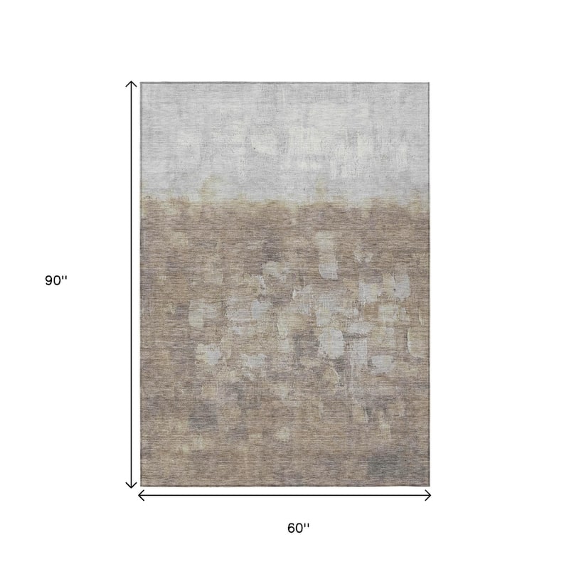 HomeRoots Abstract Transitional Rectangle Outdoor Rug