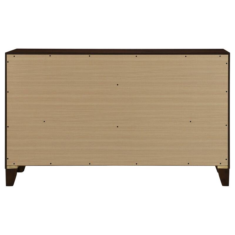 6-Drawer Walnut Dresser Cabinet with Smooth Glide Drawers, Sleek Modern Style, and Spacious Bedroom Storage