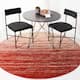 SAFAVIEH Adirondack Vera Modern Ombre Distressed Stripe Area Rug - 4' Round - Orange/Grey