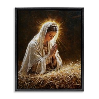 Stupell Holy Mary Prayer Framed Floater Canvas Wall Art Design By Petal ...