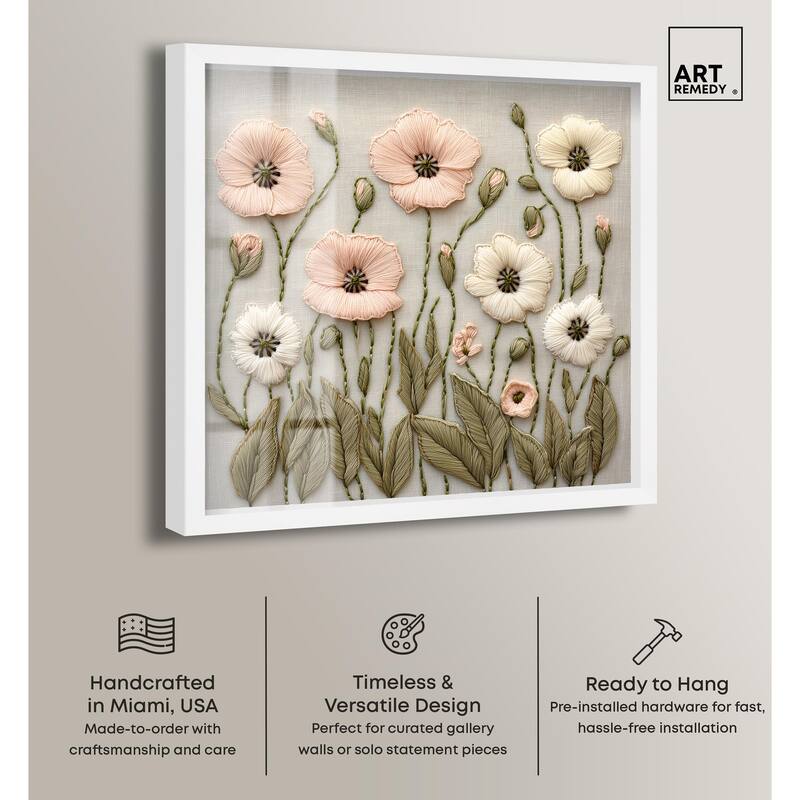 Stitched Serenity I Shadowbox by Art Remedy