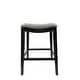 preview thumbnail 1 of 5, Carolina Living Sawyer 30" Saddle Barstool - Set of 2 Antique Black, Grey Chenille