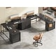 preview thumbnail 62 of 72, L Shaped Computer Desk 5 fabric Drawers Gaming Desk Storage Shelf