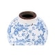 preview thumbnail 4 of 3, 8"H Terracotta Vase with Floral Transferware Pattern & Crackle Finish