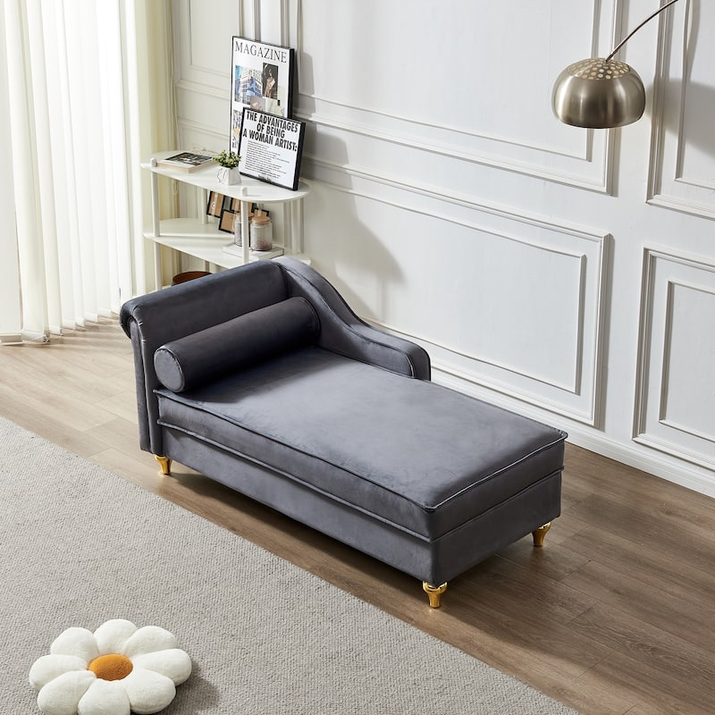 Upholstery Chaise Lounge Chair with Storage Velvet