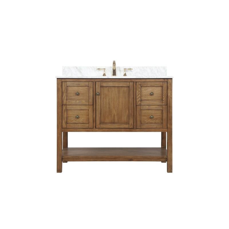 Modern 42" Single Bathroom Vanity Sink - Brown - Painted